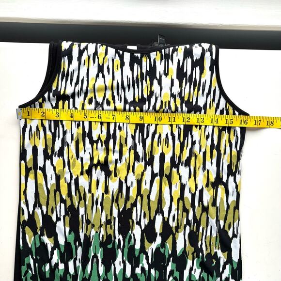 Banana Republic Dress, Black, Yellow, White, and Green Patterned Shift, Size XS - Picture 5 of 7